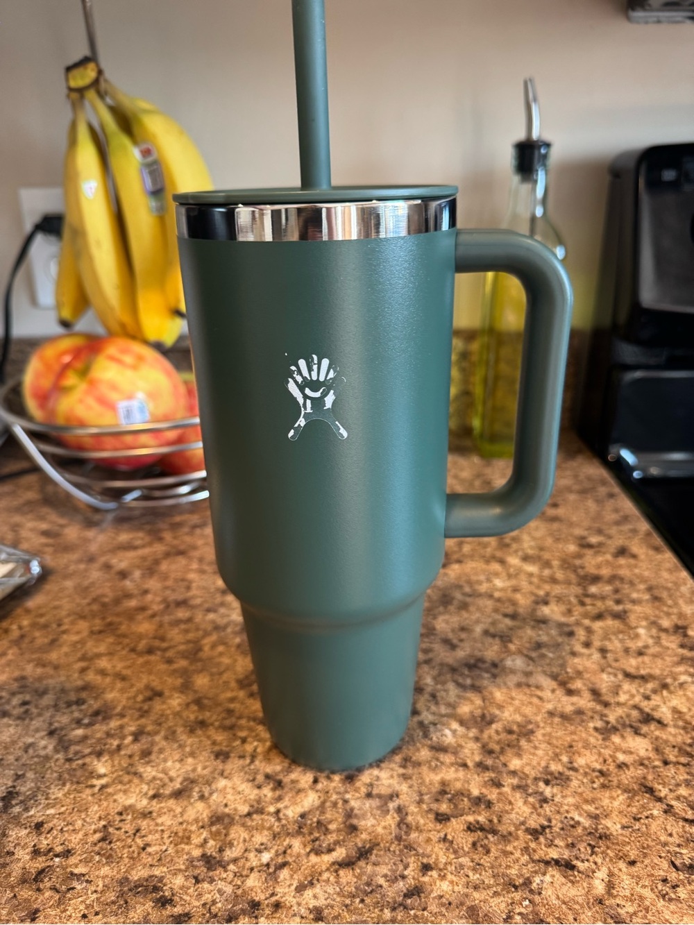 Hydro Flask Matte Green Insulated Travel Mug with Handle